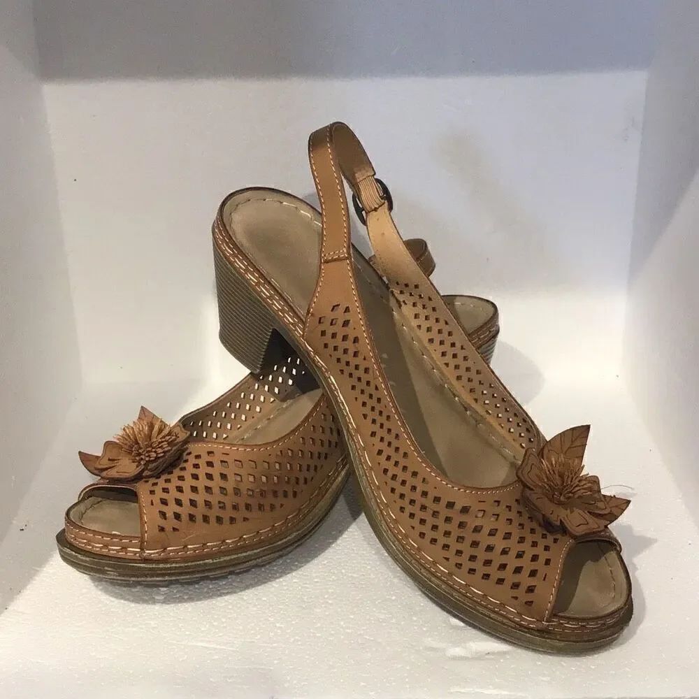 beautiful, hardly worn Alexis, Leroy flower, toe clog size European 40 US 7 to
